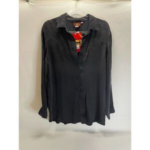 Vintage T2 Black Western Shirt Lightweight NOS Drysdales Size Large USA